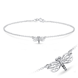 Charming Dragonfly Silver Bracelet BRS-697